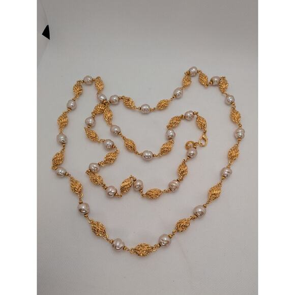 St. John Baroque Gold Station 61" Adjustable Belt Designer Signed - Picture 2 of 4